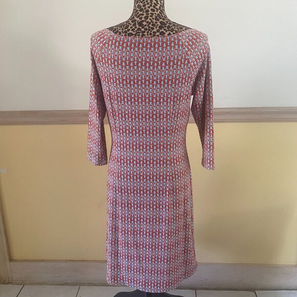 J. McLaughlin Women's Light Blue Coral Chain Print Dress Size S K9 - Picture 2 of 4